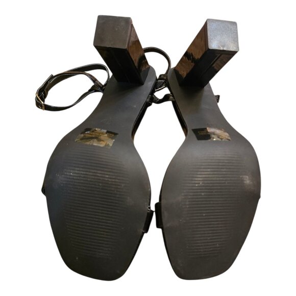 FASHION NOVA Black Block heel Ankle Strap sz 10 - Picture 3 of 8